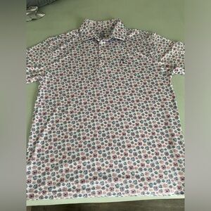 Rhoback Mens Performance Polo The Firework Red/White/Blue Medium M